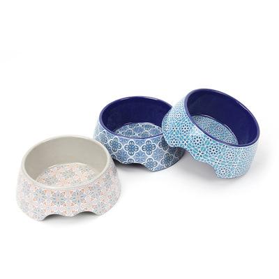 China Fancy classic style viable printed cheap and best submit pet food feeding bowls pets dog rabbits bowl for sale