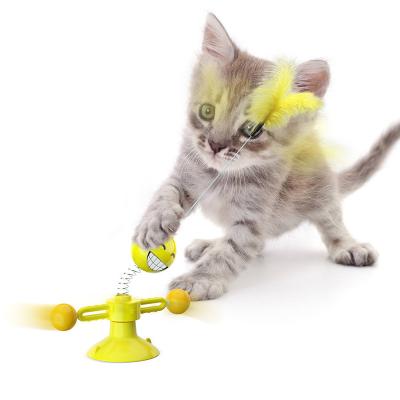 China Cats Wholesale Popular Funny Plastic Interactive Turntable Cat Stick Toy Good Quality Pet Toy for sale