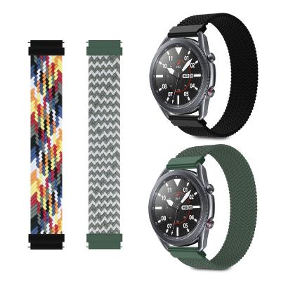 China Hot Selling Soft Buckle Women's Clothing Accessories Cloth Watch Band Strap For Samsung Galaxy Watch 3 41mm 45mm Replacement Strap Nylon Strap for sale