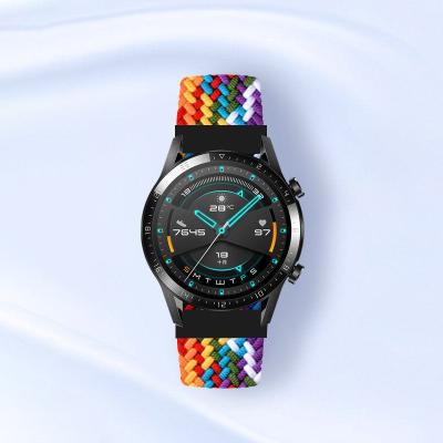 China Honor GT Series Huami Watchband Metal Snap Strap Elastic Sportswear Accessories Braided Nylon Huawei Watch Band for sale