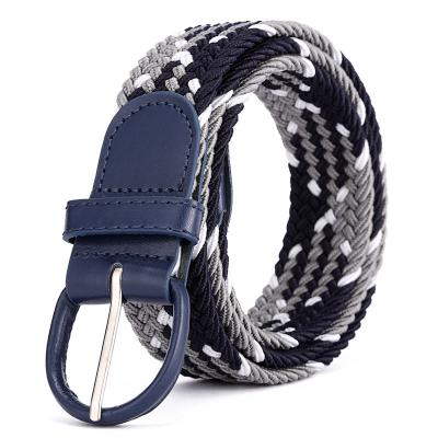 China Trendy Pull Stretch Men and Student Breathable Fashion Mixed Color Elastic Casual Belt Women's Twill Woven to Stretch Braided Belts for sale