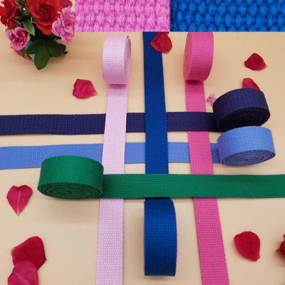 China Polyester Cotton Webbing Color Polyester Cotton Webbing PS Elastic Line Beaded Webbing Plain Weave Polyester Thickened Belt for sale