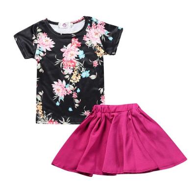 China Sweet Kids Clothes Girls Sleeve Tops + Girls Clothing Short Skirts Fashion Girls Boutique Clothing for sale