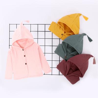 China Children's Tales Girls Breathable Coats Fall Winter Clothing Baby Children's Canvas Clothes Hooded Pink Coat for sale