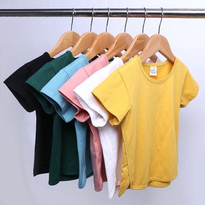 China Casual Breathable Sleeve Cotton Shorts Fashion Summer Candy Color Tops Baby Boy Girls T-shirt for sale