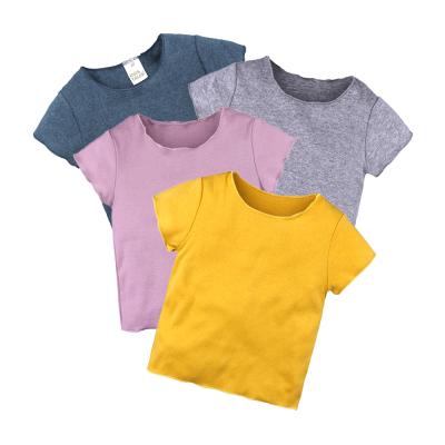 China 2022 Wholesale Cotton High Quality Blank T-shirt Boys Girls Kids T-shirts Breathable Summer Toddler Clothes for sale