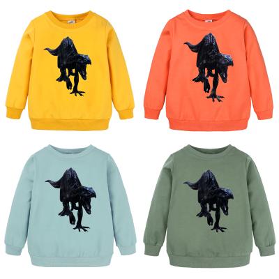 China Breathable Baby Spring Autumn Sweatshirts T-shirts Kids Boys Clothes Long Sleeve Dinosaur Printed T-shirt Cotton for sale