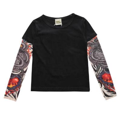 China Breathable Wholesale Tattoo Long Sleeve T-Shirts For Boy Splice Hip Hop Kids T-shirt Kids Clothes Tops for sale