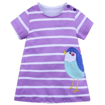 China Wholesale Breathable Girl Dress Cotton Animal Printed Dress Kids Summer Casual Girls Dress for sale