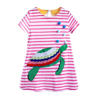 China New Breathable Hot Sale Summer Children Dress Cotton Short Sleeve Wholesale Babies Dresses for sale