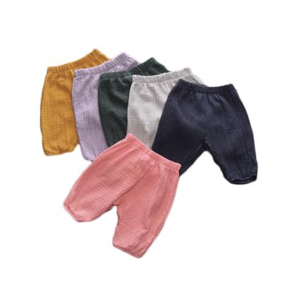 China Wholesale Baby Kids Pants Korea Style Cotton Breathable Casual Pure Linen Pants Babies Pants for sale