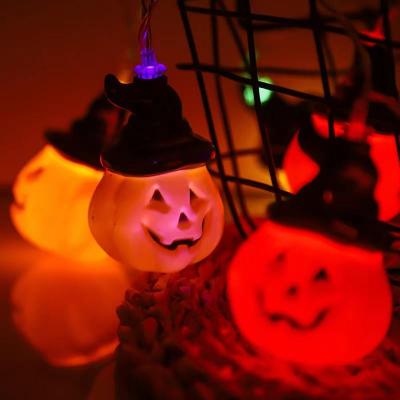 China Easy String Halloween Light Battery Operated 16 LED Pumpkin Decorative Lights Party Lamp for sale