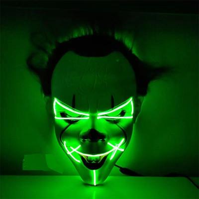 China Halloween Decoration Eco-friendly Light Up DJ Party EL Wire Neon Glowing LED Party Mask for sale