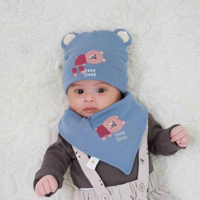 China breathable & waterproof breathable & Waterproof bebe cachuchas nino embroidered baby bibs bandana 100% cotton newborn baby beanies bibs winter hat for kids for sale