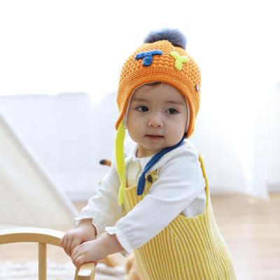 China Crochet Knitted Ear Flapper Hat Baby Winter Hat Baby Winter Outdoor Toddler Beanie With Pom Pom COMMON Winter Games Warm Custom Wholesale Children COMMON for sale