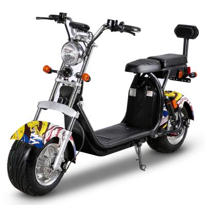 China 2021 unisex EU top selling threshold shipping 60-80km range per load electric scooter fat tire citycoco for sale