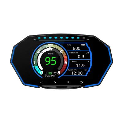 China 2022 Cyberpunk OBD2 Factory Direct WiiYii F11 HUD Car Gauge Obd LCD Meter GPS HUD Diagnostic Tools for sale