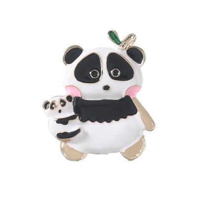 China 2021 fashion gift panda brooch shaped metal enamel badge pin for friends for sale