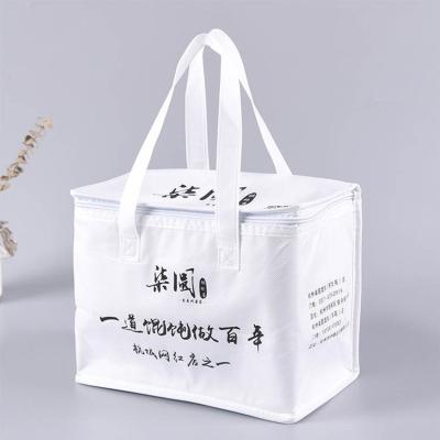 China Waterproof Nonwoven Lunch Drinks Ice Cream Insulated Cake Tote Cooler Bag For Food Delivery Insulated Bag for sale