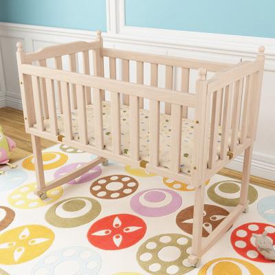 China Eco-friedly Good Non-Toxic Natural Color Hot Selling Wooden Kids Bed Cribs for sale