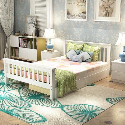 China Modern Nordic Style Kids Bedroom Furniture Solid Pine Wood White House Bed for sale