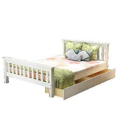 China Modern Customize Size Bedroom Furniture White Solid Wood Kids Beds for sale