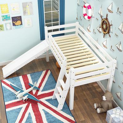 China Kids Solid Wood Wood Bunk Bed Modern Furniture Double Slide Bunk Bed With Slide for sale