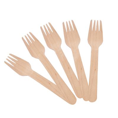 China Wholesale Disposable Portable Natural Wooden Cutlery Disposable Wooden Fork for sale