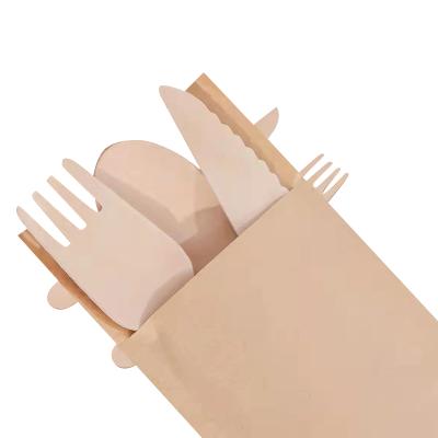 China Barbecue Disposable Wooden Fork Wooden Cocktail Forks Reusable Wooden Spoon Fork for sale