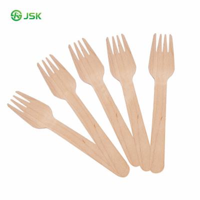 China Barbecu Disposable Cheap Wooden Fork Spoon And Wooden Fork Disposable With Wooden Handle for sale