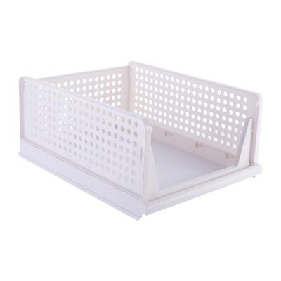 China Transparent Folding Plastic Storage Basket Drawer High Quality pp Storage Basket Household Clothing Organizer for sale