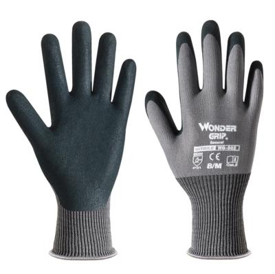 China Construction Safety Gardening Liner Nylon Knitted Industrial Gloves High Elasticity Rubber Anti Slip Gloves Slip-Resistance Safety Gloves for sale