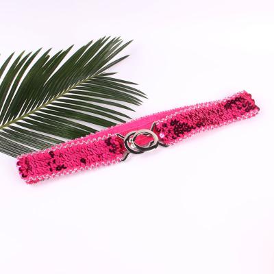 China Fashion.Casual 4.5 Cm Women's Fashion Beaded Elastic Sequined Stretch Belta And Apparel Belts for sale