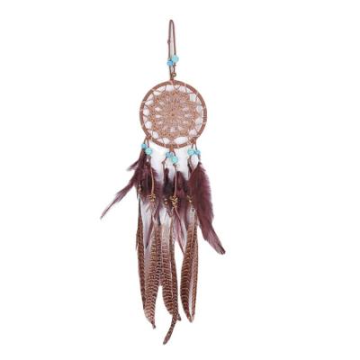 China New Country Flower Edge Feathers Dreamcatcher , Bed Children Blessed Gift Mediterranean Head Room Hanging for sale