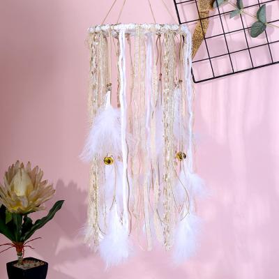 China Country wind chime bells hanging white dreamcatcher gold series factory outlet blow act the role of children's room decorate the room for sale