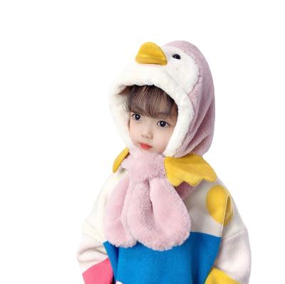 China Autumn And Winter Integrated Hat Medium Cute Baby Duckling Boys And Girls Warm Ear Hat for sale