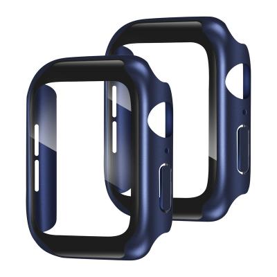 China Smart Watch Double Protection 2 in 1 Full Protective PC Case + Tempered Glass For Your iPhone Apple Watch Watch 6 5 4 7 for sale