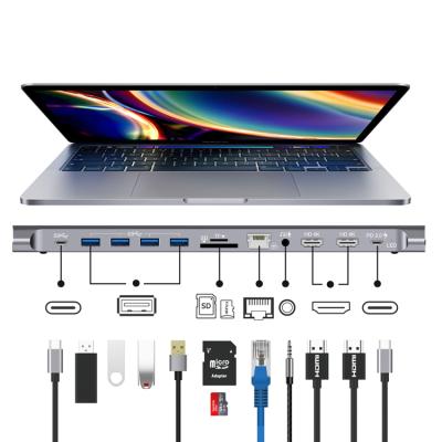 China Type C To Usb All In One 12 In 1 Usb 3.1 Type C To Usb Multi Function Data Transfer Computer Adapter Usb Hubs for sale