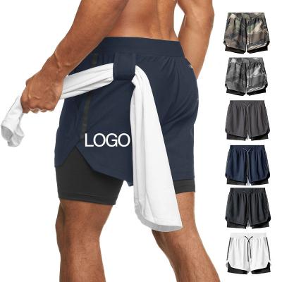 China Custom Logo Pocket Liner Mens Sports QUICK DRY Running Shorts With Cell Phone Pocket Workout Breathable Casual Boy Jogging Shorts for sale