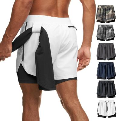 China Custom QUICK DRY QUICK DRY Shorts Men 2 In 1 Jogging Male Gym Shorts Fitness Shorts Sports Workout Shorts Male Shorts for sale