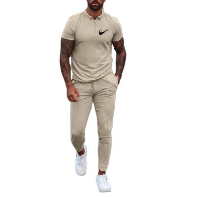 China Wholesale Brand Anti-Wrinkle Round Neck Sleeve Shorts Men's White T-shirt Pants Suit for sale