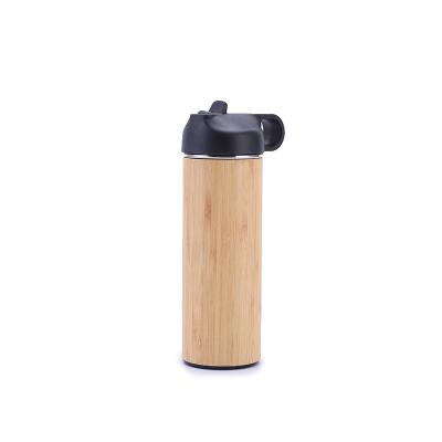 China Sustainable 400ml Bamboo Vacuum Bottle Double Wall Vacuum Insulated Thermos Thermos Bottle for sale