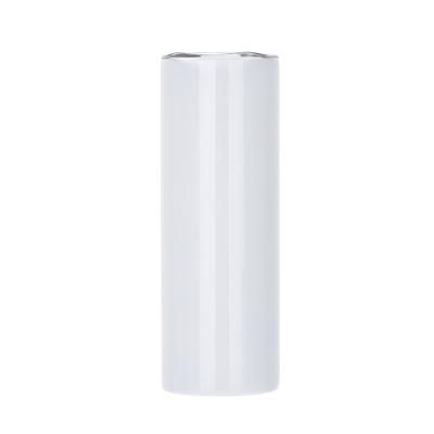 China Wholesale Viable Empty 20oz /30oz Stainless Steel Sublimation Tumbler Straight Cups With White Empty Straws for sale