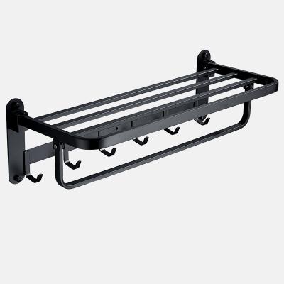 China Fashion Wall Mounted Hotel Bath Towel Rack Bathroom Towel Shelf Aluminum Towel Hanger for sale