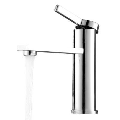 China New Product Chrome Plating Waterfall Faucets Metered Single Handle Bathroom Basin Sink Faucet for sale