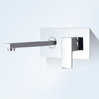 China Modern Brass Metered Concealed Single Handle Wall Mount Basin Faucet Basin Faucet for sale