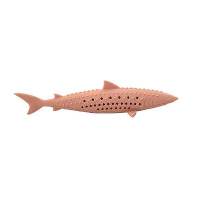 China Sustainable Amazon Hot Cat Rubber Toys Hidden Catnip Fish Shape Cat Chew Toys Cat Indoor Toys for sale