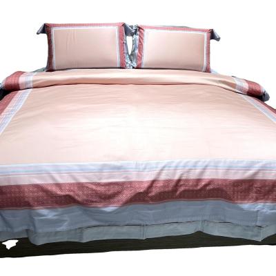 China Hotel Bedding Linen 4 Pcs Egyptian Cotton Bedsheet Set with Modern Patchwork Pattern for sale