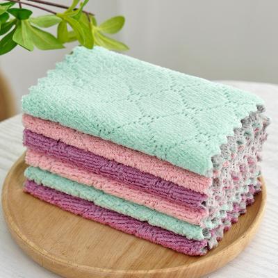 China Everyday Kitchen Cleaning Cloth with Double-Sided Water Absorption and Wave Pattern for sale