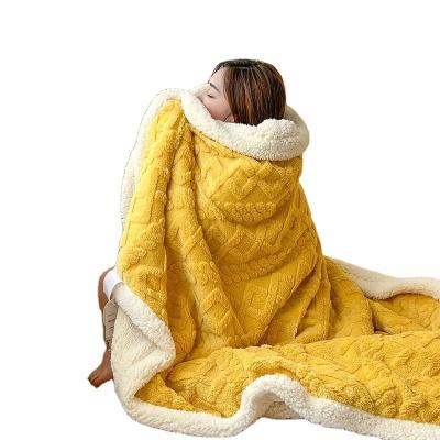 China Blanket Solid Color Super Soft Thick Flannel Sherpa Fleece Blanket for Your Customer for sale